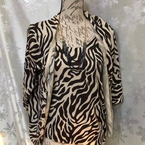 JOSEPHINE CHAUS ZEBRA PRINT CARDIGAN AND TUNIC